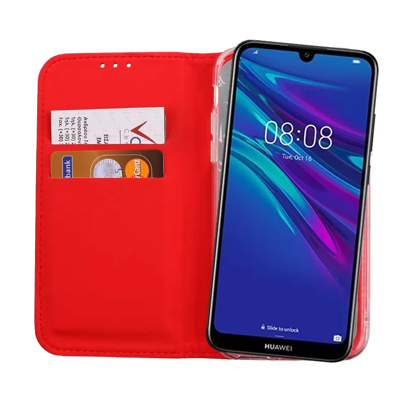 VOLTE-TEL POCKET MAGNET BOOK STAND ΘΗΚΗ HUAWEI Y6 PRO 2019/Y6 2019 6.09in RED - Image 6