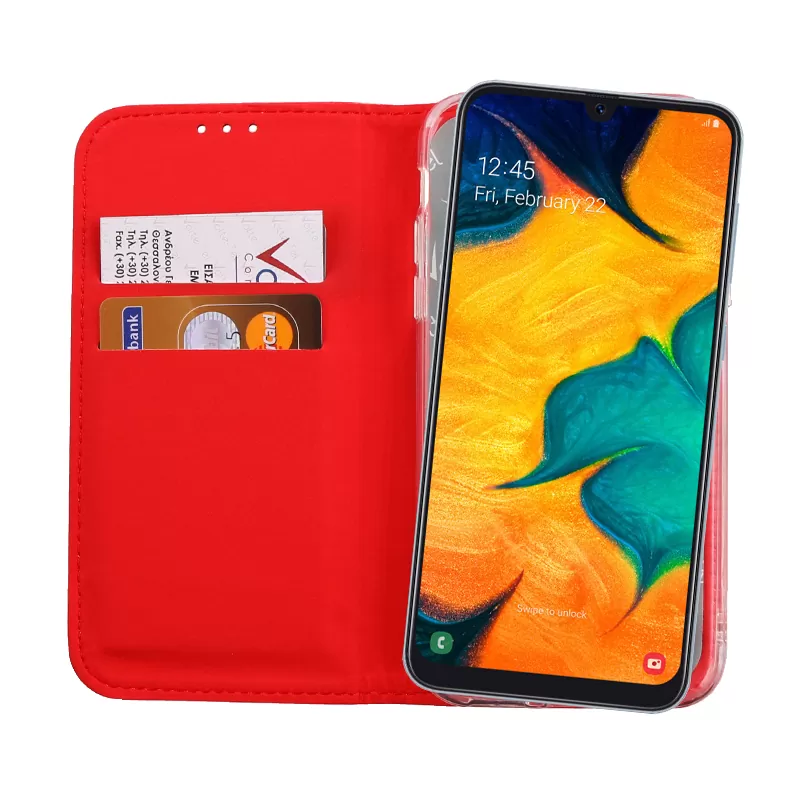 VOLTE-TEL POCKET MAGNET BOOK STAND ΘΗΚΗ SAMSUNG A20 2019 A205 6.4in RED - Image 6