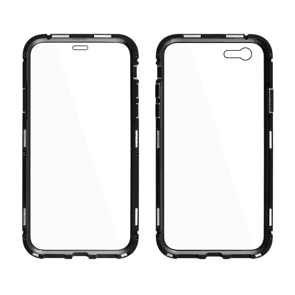 IDOL 1991 MAGNETIC METAL FRAME ΘΗΚΗ IPHONE 6S PLUS 5.5in BLACK+TEMPERED GLASS BACK-FRONT - Image 5