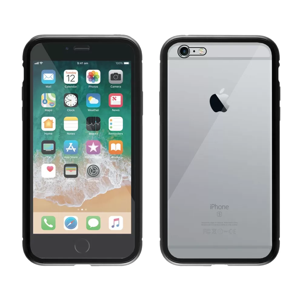 IDOL 1991 MAGNETIC METAL FRAME ΘΗΚΗ IPHONE 6S PLUS 5.5in BLACK+TEMPERED GLASS BACK-FRONT - Image 3