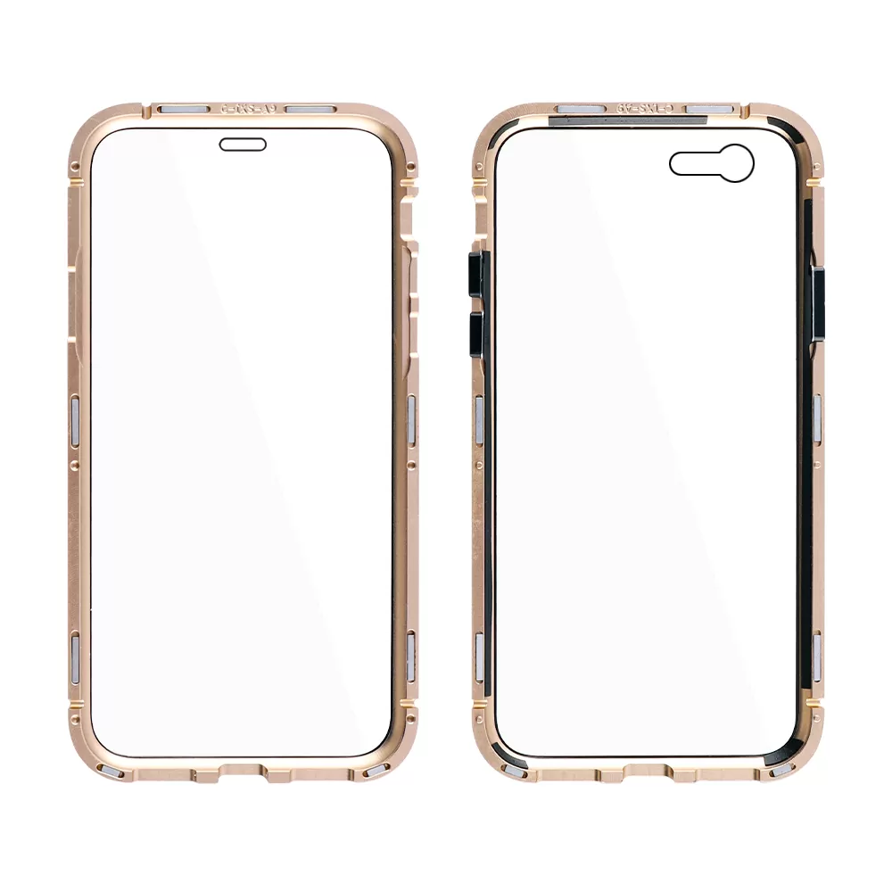 IDOL 1991 MAGNETIC METAL FRAME ΘΗΚΗ IPHONE 6S PLUS 5.5in GOLD+TEMPERED GLASS BACK-FRONT - Image 5