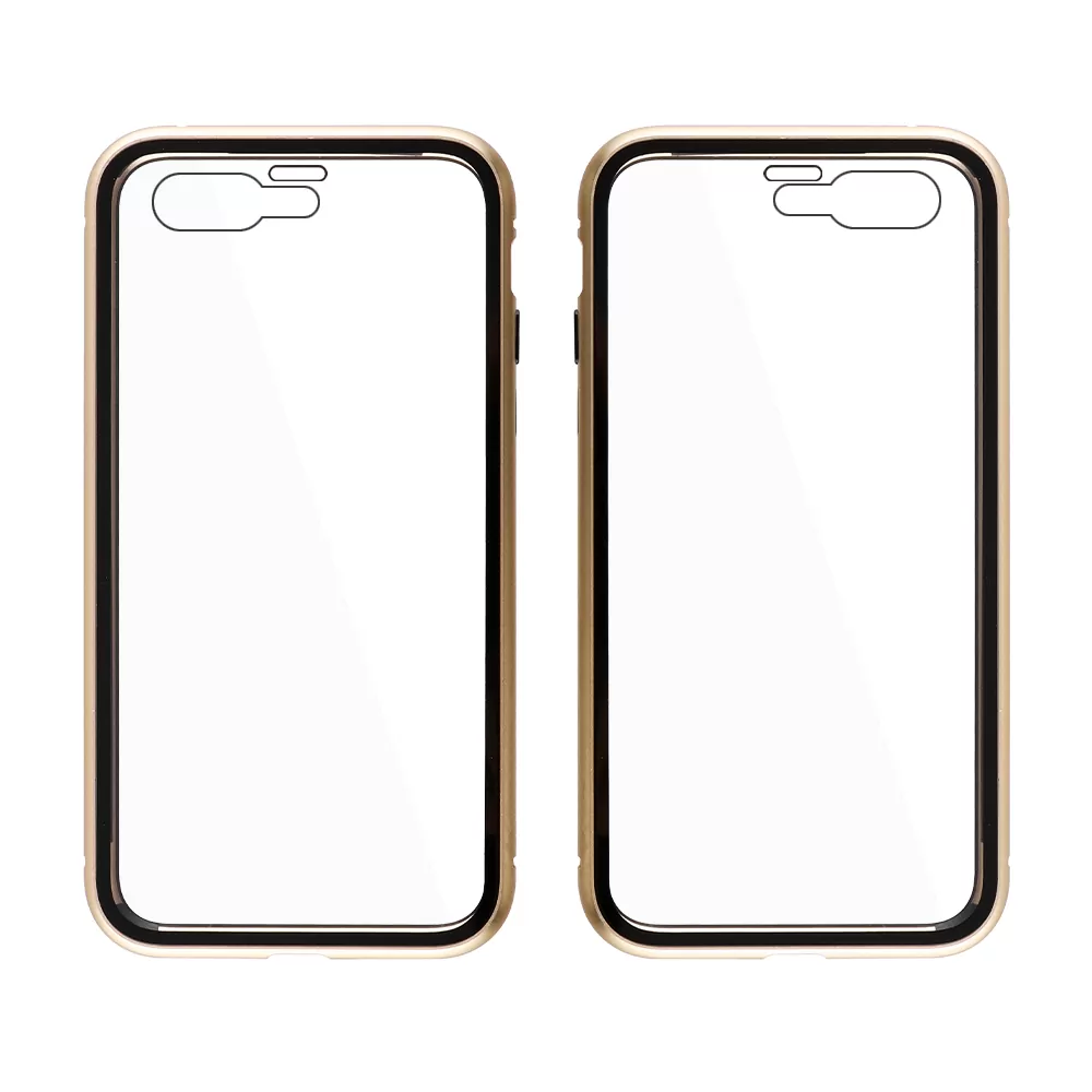IDOL 1991 MAGNETIC METAL FRAME ΘΗΚΗ IPHONE 7 PLUS/8 PLUS 5.5in GOLD+TEMPERED GLASS BACK-FRONT - Image 6