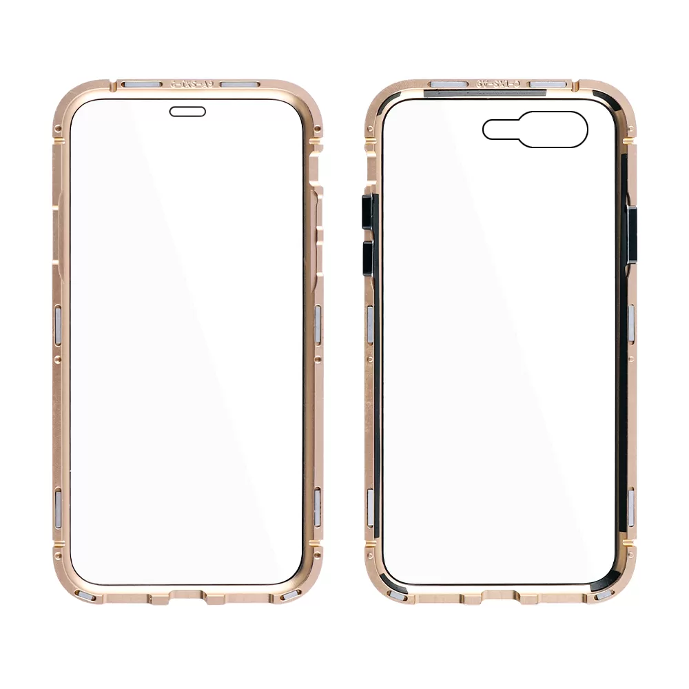 IDOL 1991 MAGNETIC METAL FRAME ΘΗΚΗ IPHONE 7 PLUS/8 PLUS 5.5in GOLD+TEMPERED GLASS BACK-FRONT - Image 5