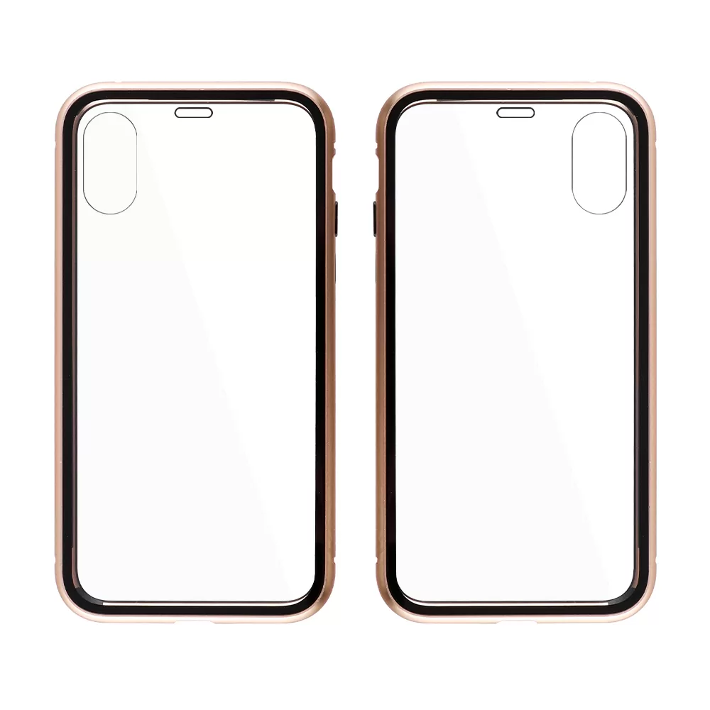 IDOL 1991 MAGNETIC METAL FRAME ΘΗΚΗ IPHONE XS/X 5.8in GOLD+TEMPERED GLASS BACK-FRONT - Image 6