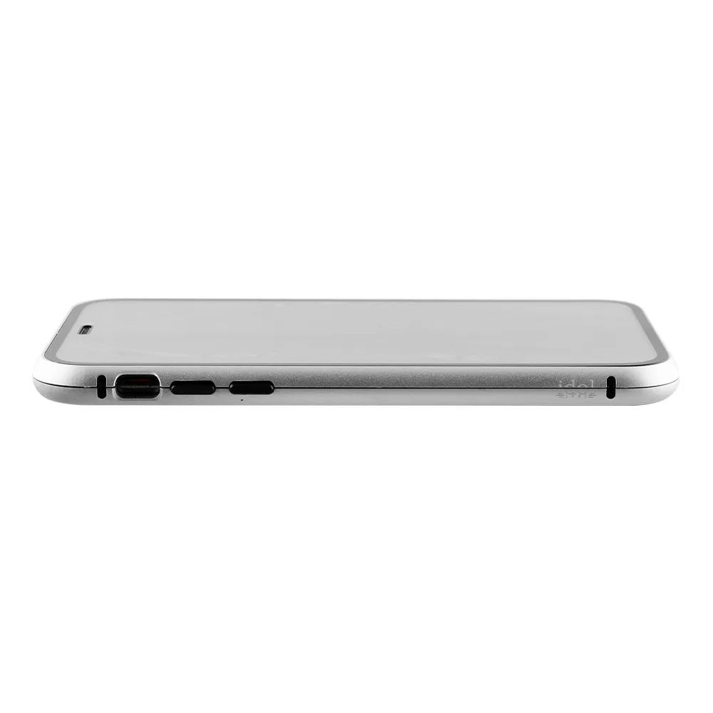 IDOL 1991 MAGNETIC METAL FRAME ΘΗΚΗ IPHONE XR 6.1in SILVER+TEMPERED GLASS BACK-FRONT - Image 7