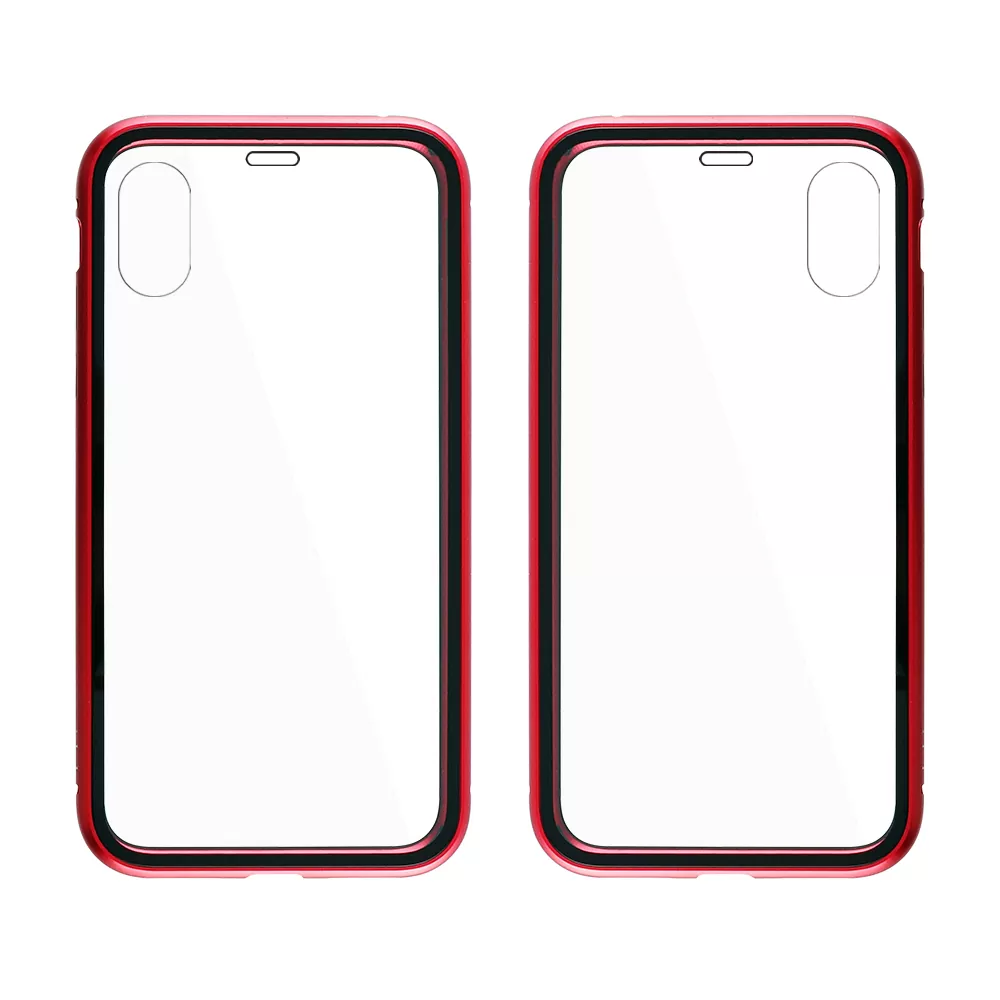 IDOL 1991 MAGNETIC METAL FRAME ΘΗΚΗ IPHONE XS MAX 6.5in RED+TEMPERED GLASS BACK-FRONT - Image 6