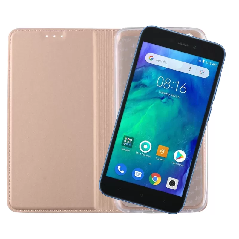VOLTE-TEL MAGNET BOOK STAND ΘΗΚΗ XIAOMI REDMI GO 5.0in GOLD - Image 5