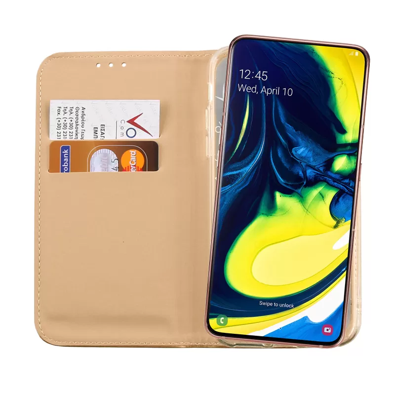 VOLTE-TEL POCKET MAGNET BOOK STAND ΘΗΚΗ SAMSUNG A80 2019 A805 6.7in GOLD - Image 6