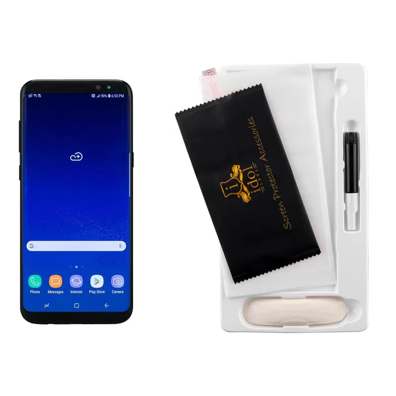 IDOL 1991 UV TEMPERED GLASS SAMSUNG S8 PLUS G955 6.2in 9H 0.20mm 10D SEMI WITH GLUE-TOOL FULL COVER TRANSPARENT - Image 6