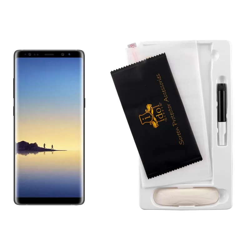 IDOL 1991 UV TEMPERED GLASS SAMSUNG N950 NOTE 8 6.3in 9H 0.20mm 10D SEMI WITH GLUE-TOOL FULL COVER TRANSPARENT - Image 5