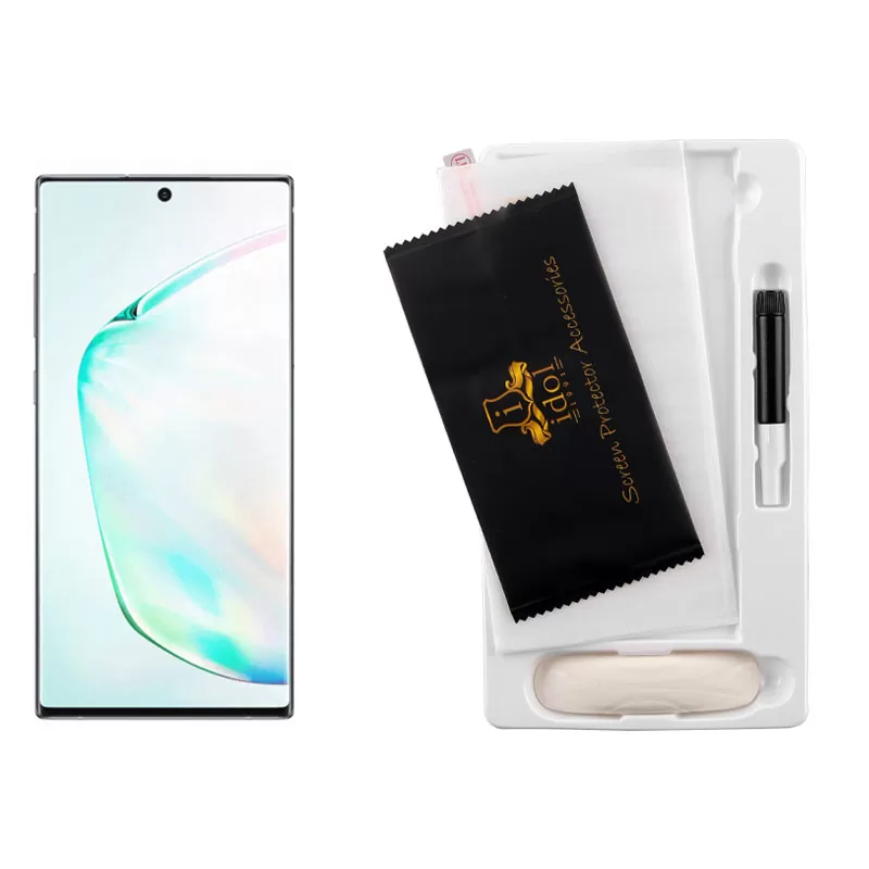 IDOL 1991 UV TEMPERED GLASS SAMSUNG NOTE 10 N970F 6.3in 9H 0.20mm 10D SEMI WITH GLUE-TOOL FINGER UNLOCK FULL COVER TRANSPARENT - Image 5