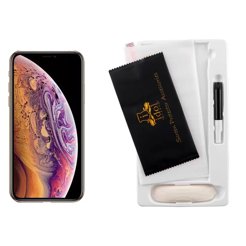 IDOL 1991 UV TEMPERED GLASS IPHONE 11 PRO/XS/X 5.8in 9H 0.20mm 10D SEMI CURVE+GLUE-TOOL FULL COVER TRANSPARENT - Image 5