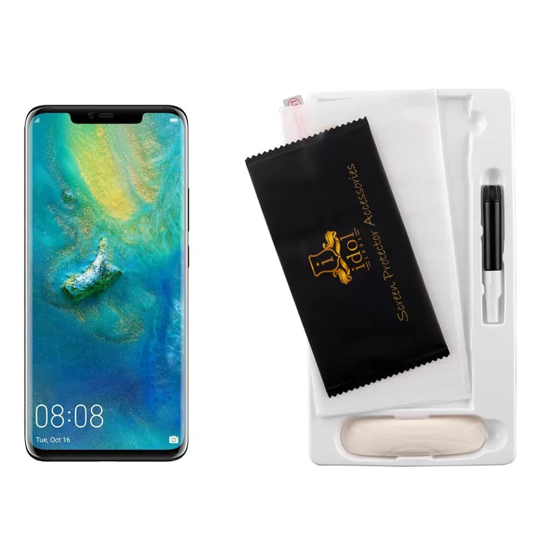 IDOL 1991 UV TEMPERED GLASS HUAWEI MATE 20 PRO 6.39in 9H 0.20mm 10D SEMI WITH GLUE-TOOL FINGER UNLOCK FULL COVER TRANSPARENT - Image 5