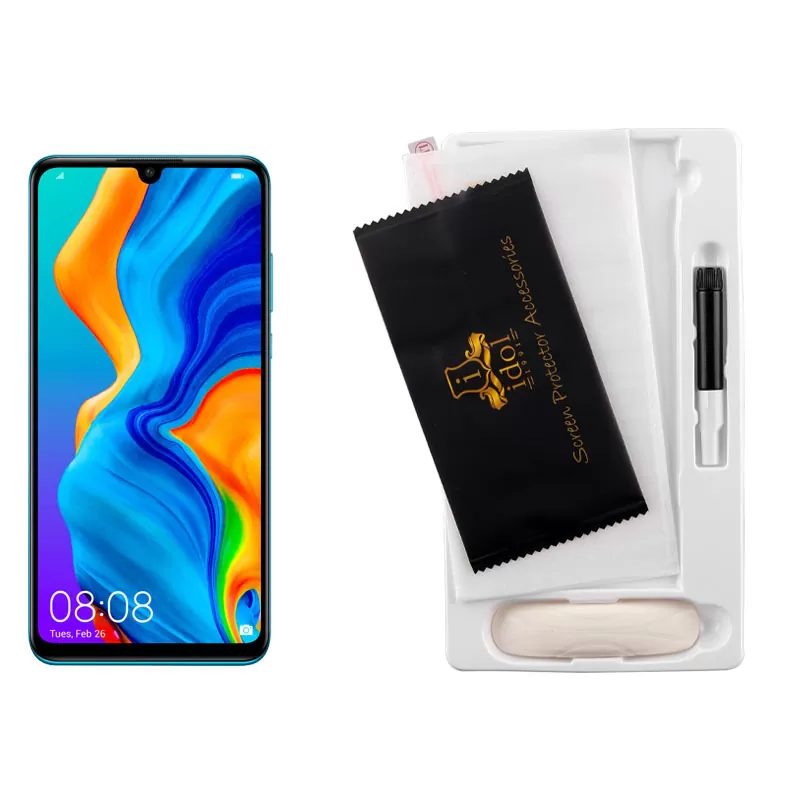 IDOL 1991 UV TEMPERED GLASS HUAWEI P30 LITE 6.15in 9H 0.20mm 10D SEMI WITH GLUE-TOOL FINGER UNLOCK FULL COVER TRANSPARENT - Image 5
