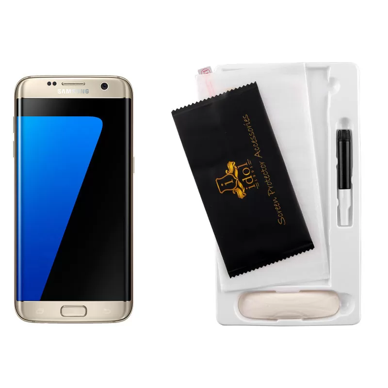 IDOL 1991 UV TEMPERED GLASS SAMSUNG S7 EDGE G935 5.5in 9H 0.20mm 10D SEMI WITH GLUE-TOOL FULL COVER TRANSPARENT - Image 5