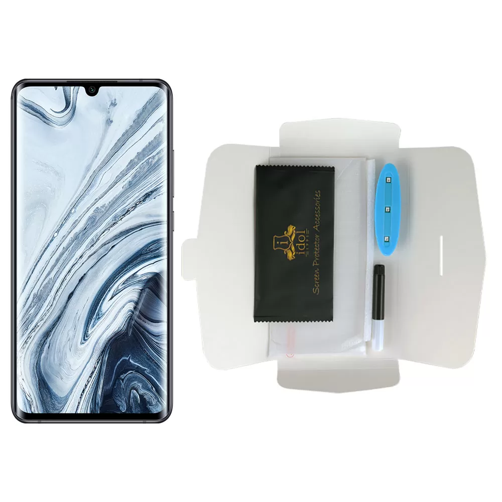 IDOL 1991 UV TEMPERED GLASS XIAOMI MI NOTE 10 6.47in 9H 0.20mm 10D SEMI WITH GLUE-TOOL FINGER UNLOCK FULL COVER TRANSPARENT - Image 5