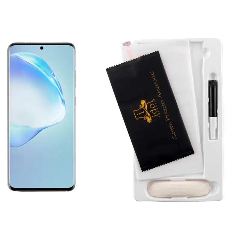 IDOL 1991 UV TEMPERED GLASS SAMSUNG S20 G980 6.2in 9H 0.20mm 10D SEMI WITH GLUE-TOOL FINGER UNLOCK FULL COVER TRANSPARENT - Image 5