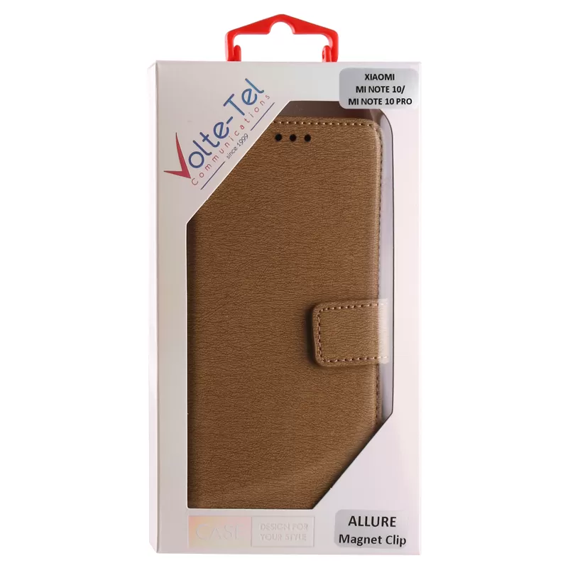 VOLTE-TEL ALLURE ΘΗΚΗ XIAOMI MI NOTE 10/MI NOTE 10 PRO 6.47in  MAGNET BOOK STAND CLIP GOLD - Image 2