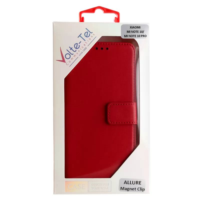 VOLTE-TEL ALLURE ΘΗΚΗ XIAOMI MI NOTE 10/MI NOTE 10 PRO 6.47in  MAGNET BOOK STAND CLIP RED - Image 2