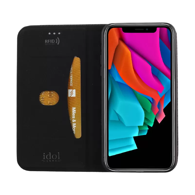 IDOL 1991 ELITE ΘΗΚΗ IPHONE XS MAX 6.5in  ANTI-RFID BOOK STAND BLACK - Image 5