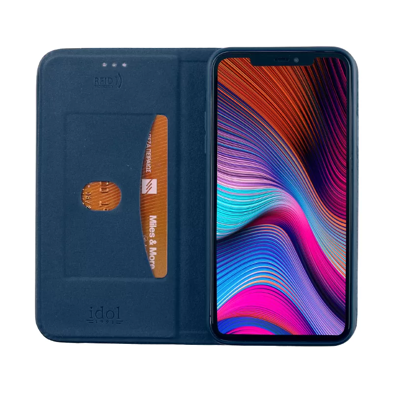 IDOL 1991 ELITE ΘΗΚΗ IPHONE 11 PRO 5.8in  ANTI-RFID BOOK STAND BLUE - Image 5