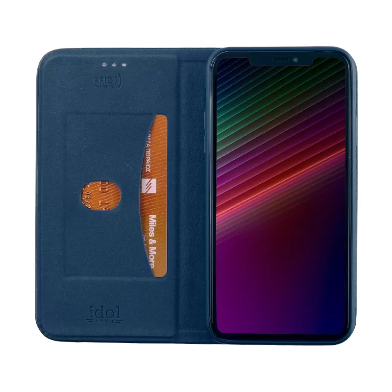 IDOL 1991 ELITE ΘΗΚΗ IPHONE 11 6.1in  ANTI-RFID BOOK STAND BLUE - Image 5