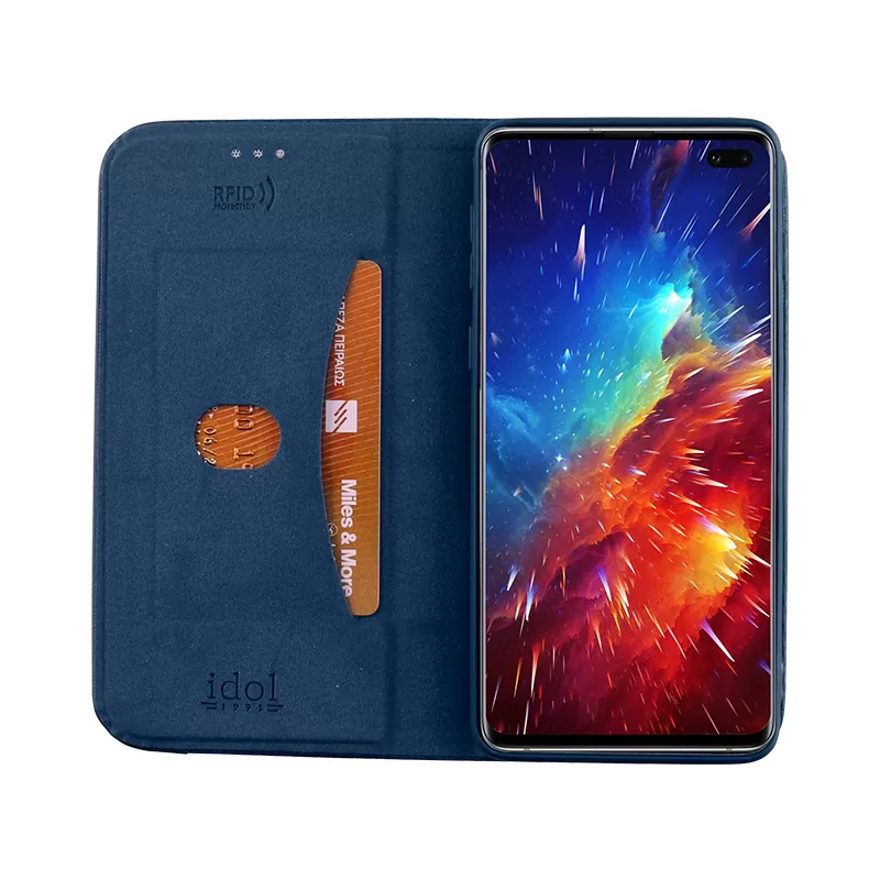 IDOL 1991 ELITE ΘΗΚΗ SAMSUNG S10 PLUS G975 6.4in  ANTI-RFID BOOK STAND BLUE - Image 5