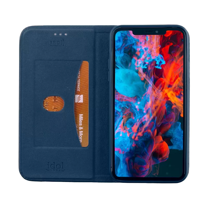 IDOL 1991 ELITE ΘΗΚΗ IPHONE 11 PRO MAX 6.5in  ANTI-RFID BOOK STAND BLUE - Image 5