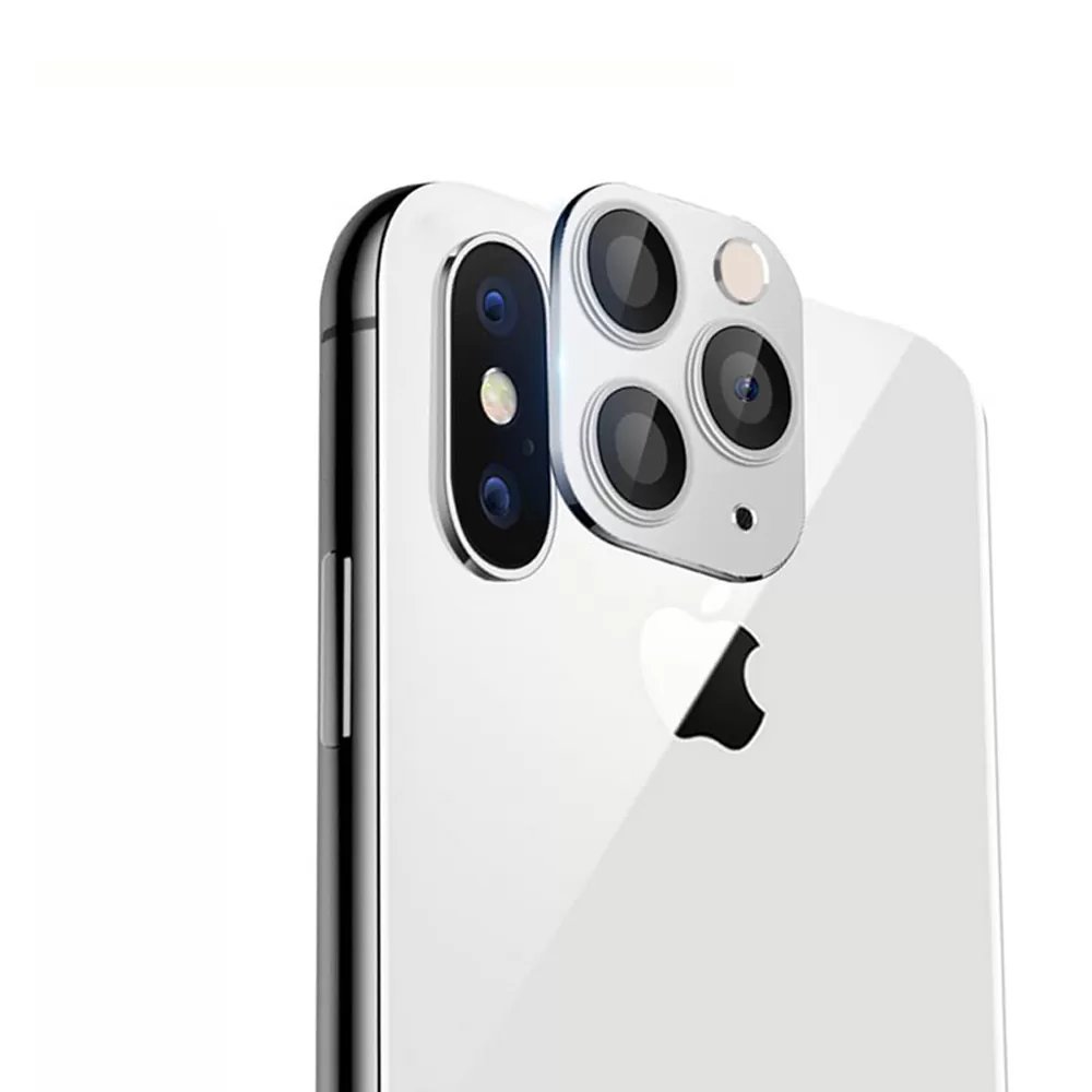 VOLTE-TEL CAMERA GLASS COVER IPHONE X/XS/XS MAX CONVERT TO IPHONE 11 PRO/11 PRO MAX 9H 0.30MM ΑLUMINIUM WITH FRAME WHITE - Image 5