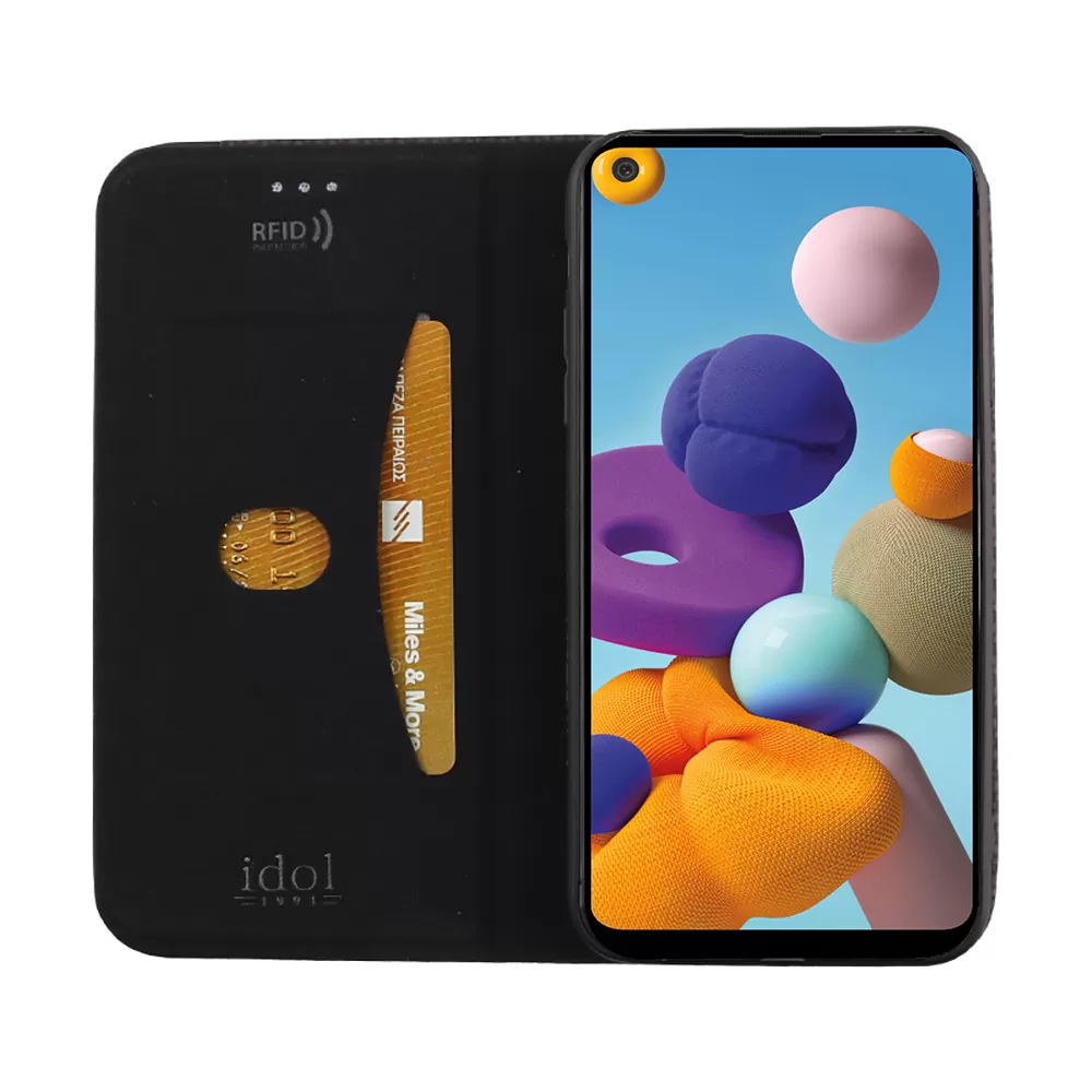 IDOL 1991 ELITE ΘΗΚΗ SAMSUNG A21 A215 6.5in  ANTI-RFID BOOK STAND BLACK - Image 5