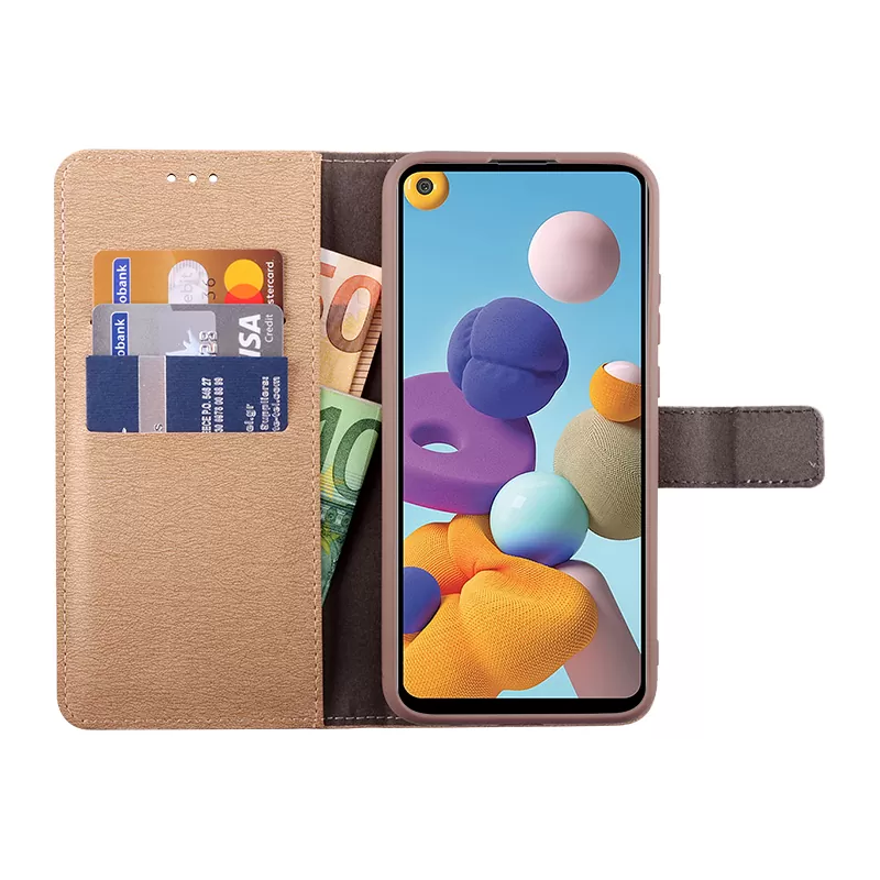 VOLTE-TEL ALLURE ΘΗΚΗ SAMSUNG A21 A215 6.5in  MAGNET BOOK STAND CLIP GOLD - Image 3