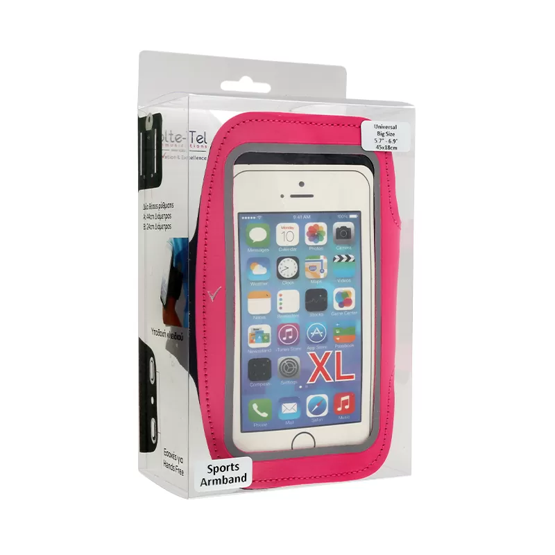 VOLTE-TEL SPORTS ARMBAND LUMINUS ΘΗΚΗ UNIVERSAL BIG SIZE 5.7in-6.9in 45x18cm DARK PINK - Image 2