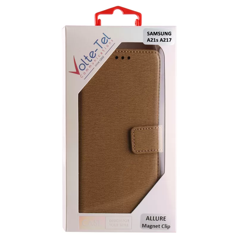 VOLTE-TEL ALLURE ΘΗΚΗ SAMSUNG A20s A207 6.5in  MAGNET BOOK STAND CLIP GOLD - Image 2