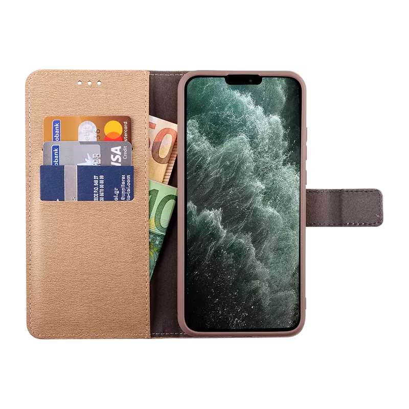 VOLTE-TEL ALLURE ΘΗΚΗ IPHONE 12 PRO / IPHONE 12 6.1in  MAGNET BOOK STAND CLIP GOLD - Image 5