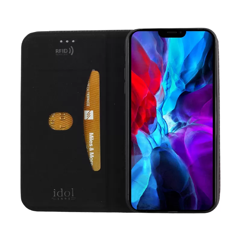 IDOL 1991 ELITE ΘΗΚΗ IPHONE 12 PRO / IPHONE 12 6.1in  ANTI-RFID BOOK STAND BLACK - Image 5