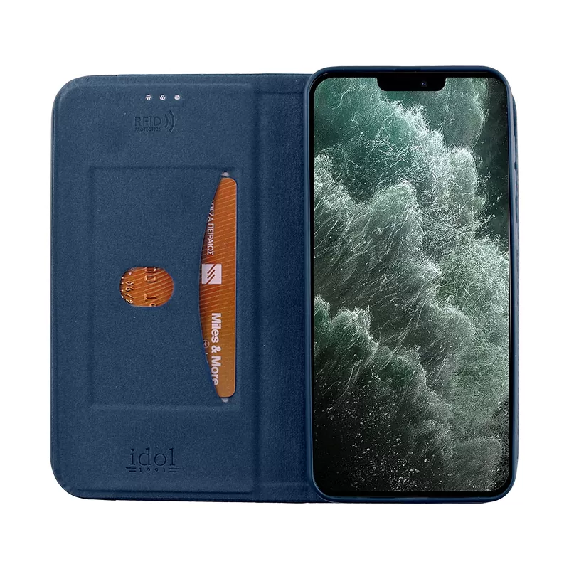 IDOL 1991 ELITE ΘΗΚΗ IPHONE 12 PRO MAX 6.7in  ANTI-RFID BOOK STAND BLUE - Image 5
