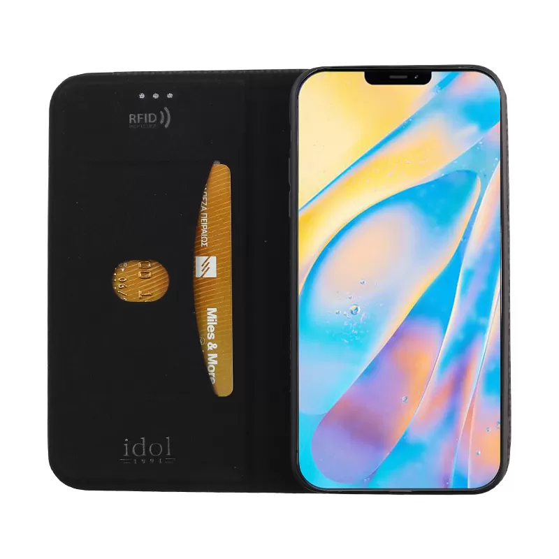 IDOL 1991 ELITE ΘΗΚΗ IPHONE 12 MINI 5.4in  ANTI-RFID BOOK STAND BLACK - Image 5