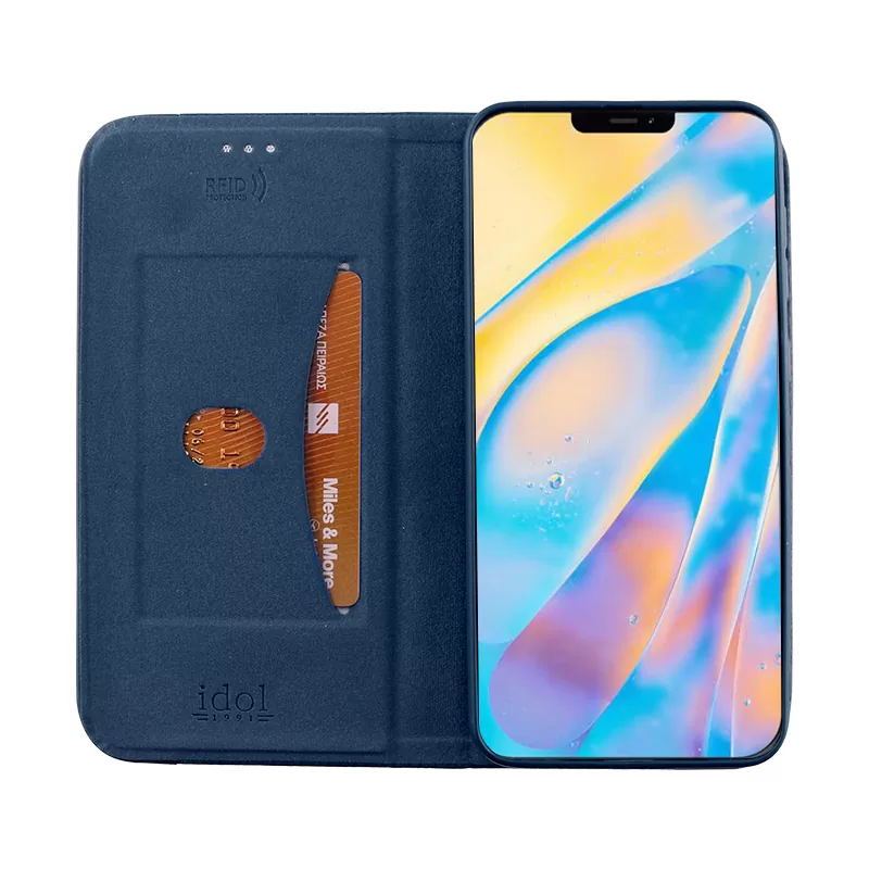 IDOL 1991 ELITE ΘΗΚΗ IPHONE 12 MINI 5.4in  ANTI-RFID BOOK STAND BLUE - Image 5