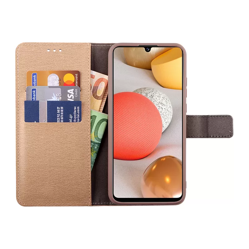 VOLTE-TEL ALLURE ΘΗΚΗ SAMSUNG A42 5G A426 6.6in  MAGNET BOOK STAND CLIP GOLD - Image 3