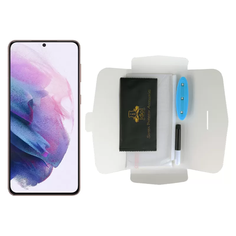 IDOL 1991 UV TEMPERED GLASS SAMSUNG S21 PLUS 5G G996 6.7in 9H 0.20mm 10D SEMI WITH GLUE-TOOL FINGER UNLOCK FULL COVER TRANSPAREN - Image 5