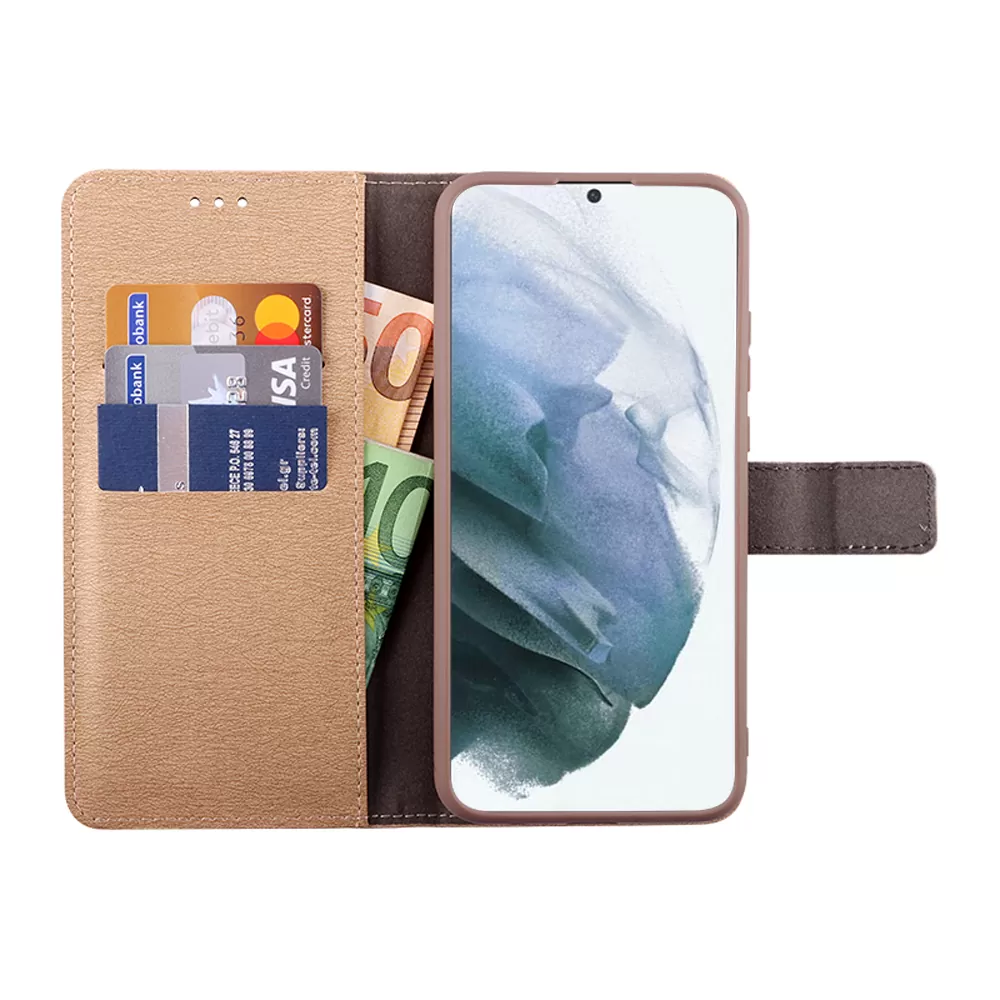 VOLTE-TEL ALLURE ΘΗΚΗ SAMSUNG S21 5G G991 6.2in  MAGNET BOOK STAND CLIP GOLD - Image 5