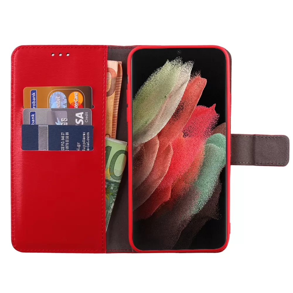 VOLTE-TEL ALLURE ΘΗΚΗ SAMSUNG S21 ULTRA 5G G998 6.8in  MAGNET BOOK STAND CLIP RED - Image 3