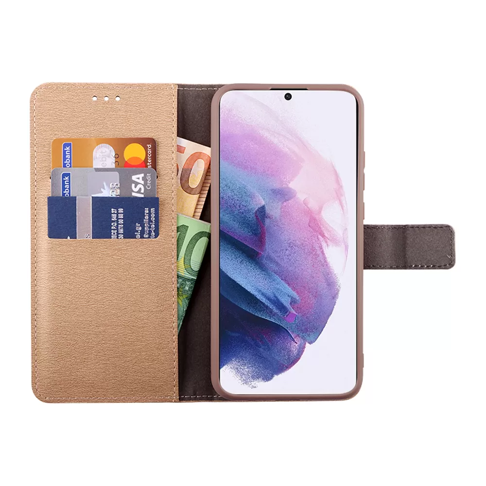 VOLTE-TEL ALLURE ΘΗΚΗ SAMSUNG S21 PLUS 5G G996 6.7in  MAGNET BOOK STAND CLIP GOLD - Image 3