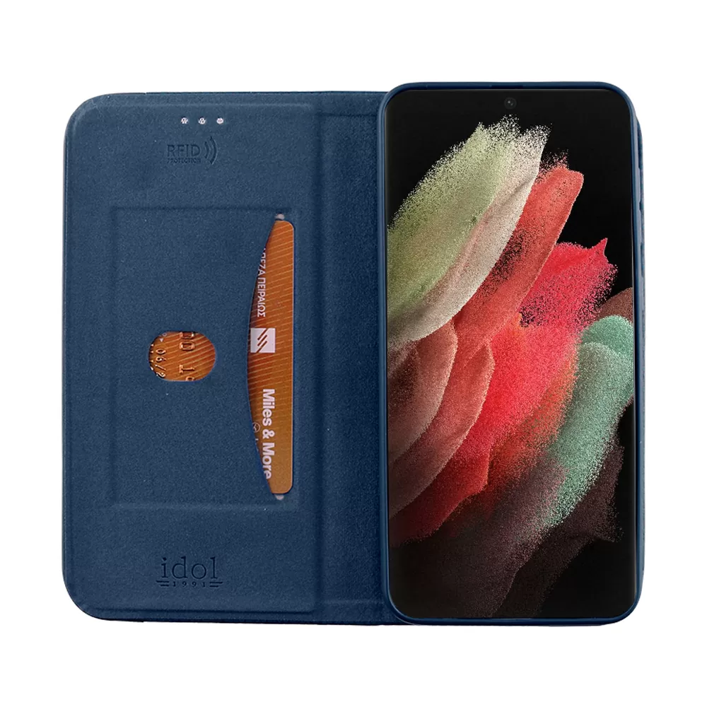 IDOL 1991 ELITE ΘΗΚΗ SAMSUNG S21 ULTRA 5G G998 6.8in  ANTI-RFID BOOK STAND BLUE - Image 5