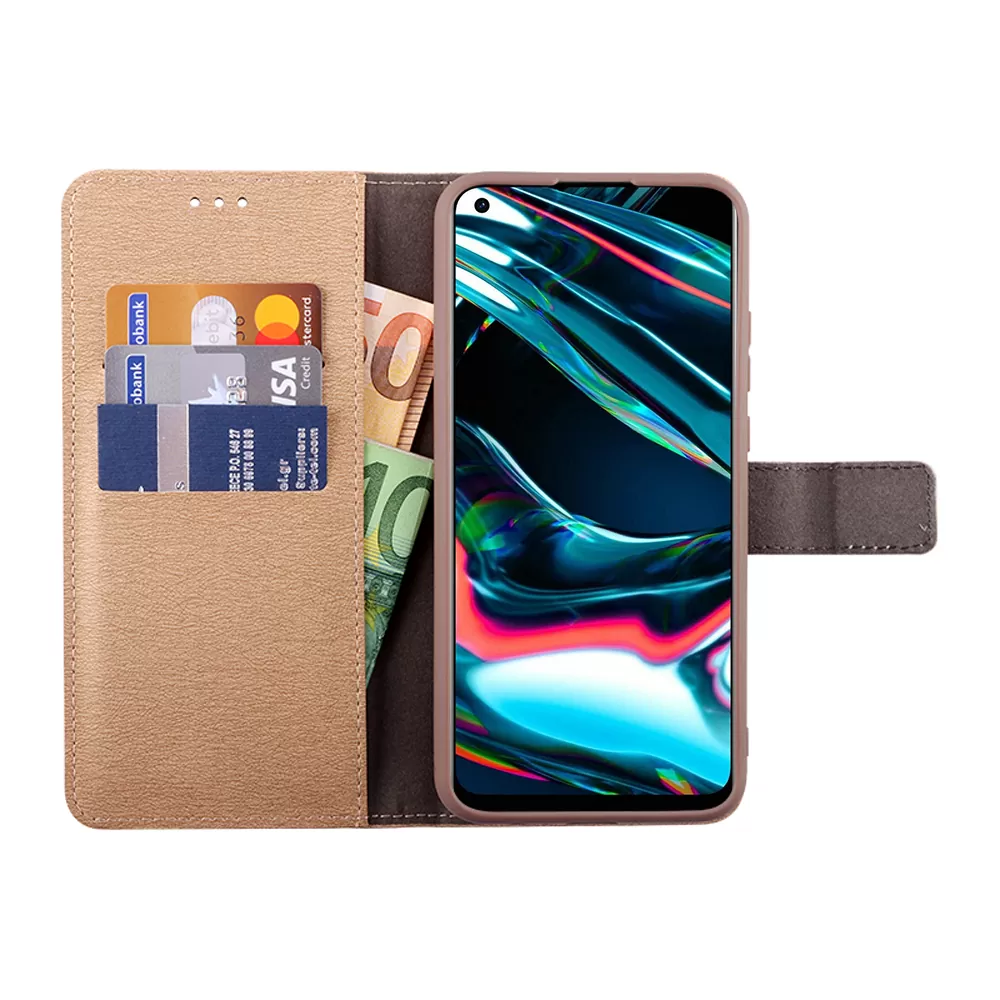 VOLTE-TEL ALLURE ΘΗΚΗ REALME 7 PRO 6.4in  MAGNET BOOK STAND CLIP GOLD - Image 3