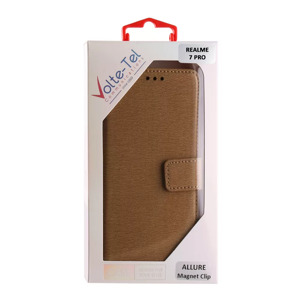 VOLTE-TEL ALLURE ΘΗΚΗ REALME 7 PRO 6.4in  MAGNET BOOK STAND CLIP GOLD - Image 2