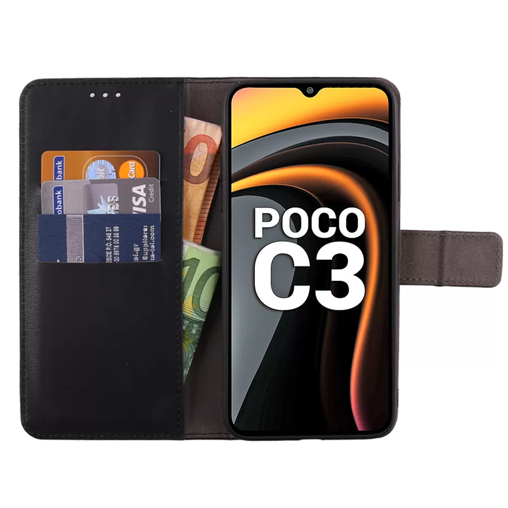 VOLTE-TEL ALLURE ΘΗΚΗ XIAOMI POCO C3 6.43in  MAGNET BOOK STAND CLIP BLACK - Image 5