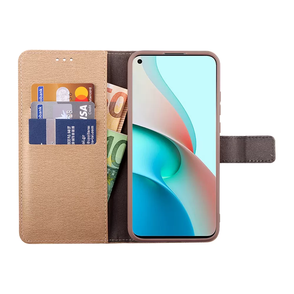 VOLTE-TEL ALLURE ΘΗΚΗ XIAOMI REDMI NOTE 9 5G 6.53in  MAGNET BOOK STAND CLIP GOLD - Image 5