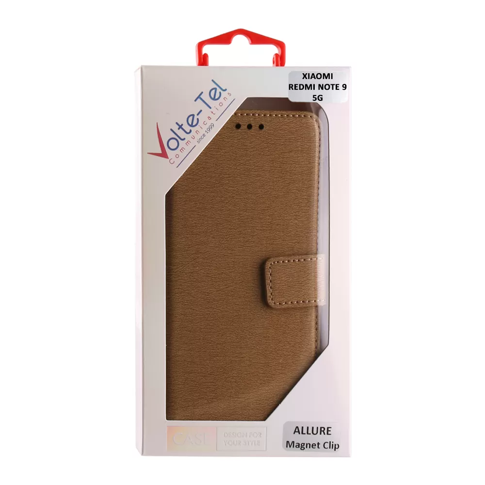 VOLTE-TEL ALLURE ΘΗΚΗ XIAOMI REDMI NOTE 9 5G 6.53in  MAGNET BOOK STAND CLIP GOLD - Image 2