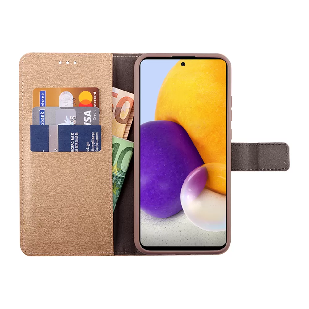 VOLTE-TEL ALLURE ΘΗΚΗ SAMSUNG A72 A725/A726 6.7in  MAGNET BOOK STAND CLIP GOLD - Image 5